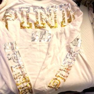 PINK BY VS BLING CREW oversized fit